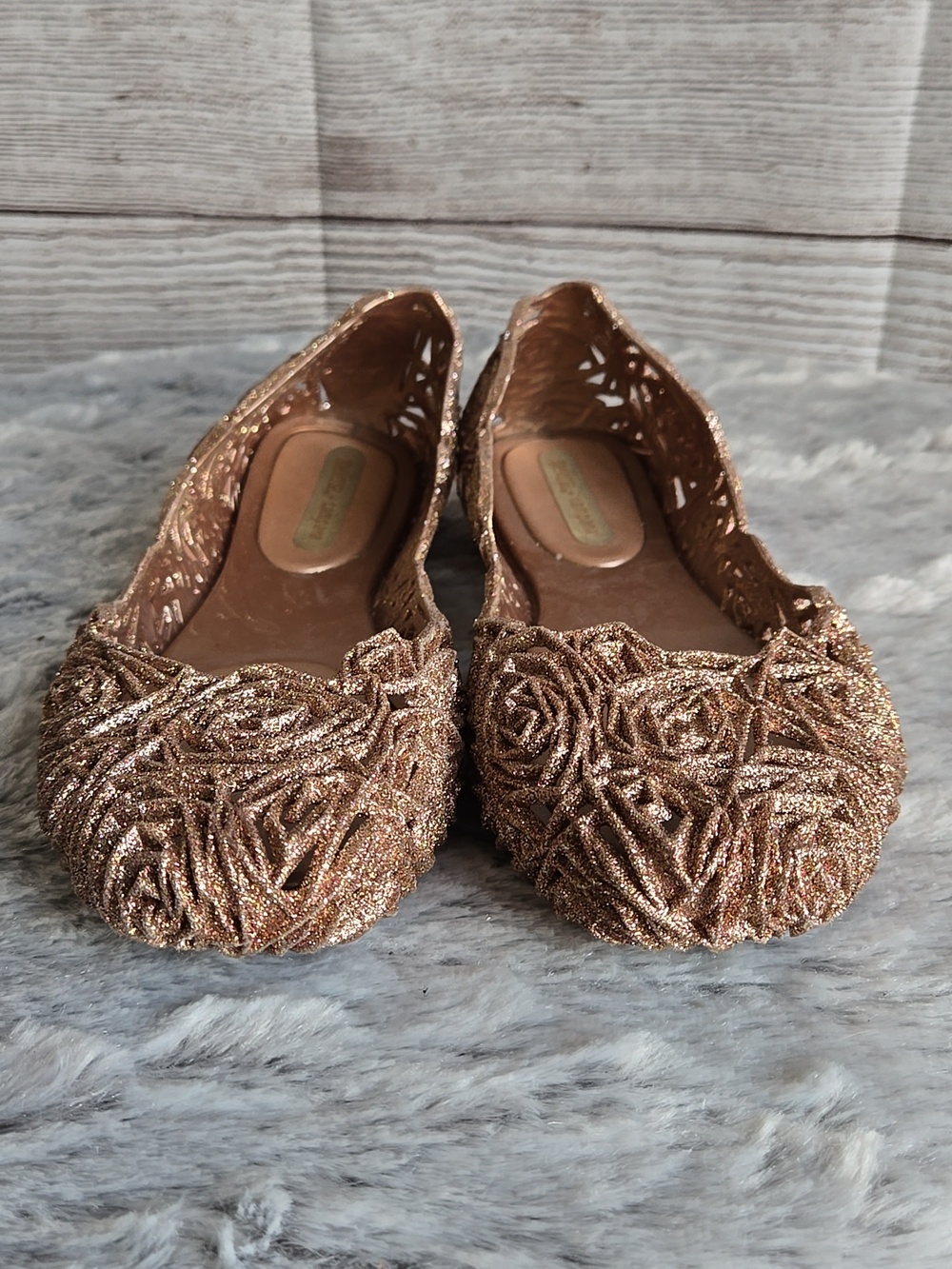 Melissa Rose Gold Jelly Flats, Womens Size 9 - Picture 6 of 9